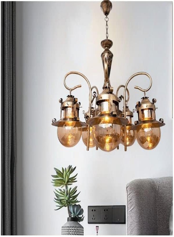 kinis 5 Light Contemporary Doom Design Golden Antique Jhoomar/Chandelier/Jhoomar Hanging Light/Jhoomar Ceiling Light to Décor Home/Living Room/Bedroom/Office/Dining/Cafe/Restaurants - Image 2